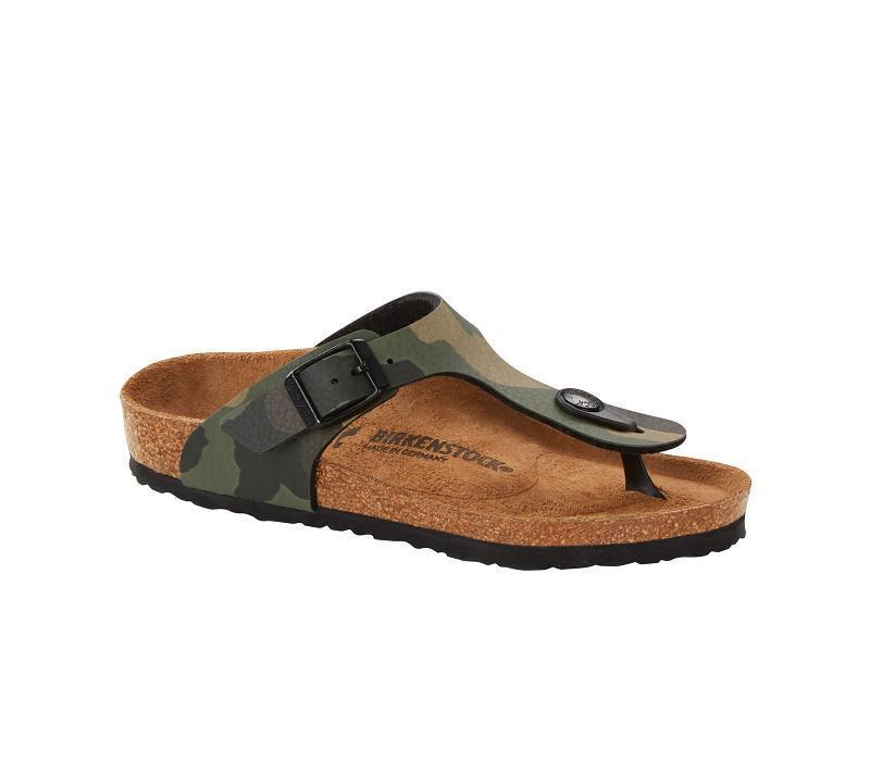 Birkenstock Birko-flor Narrow Gizeh Børn Camo Khaki | DK 148XYU